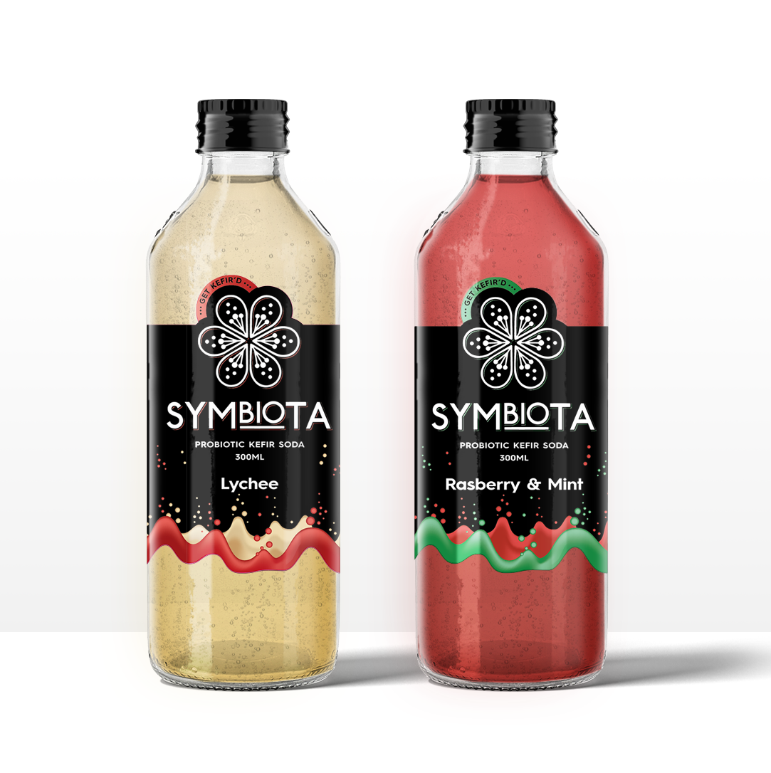 2 bottles of kefir soda by symbiota