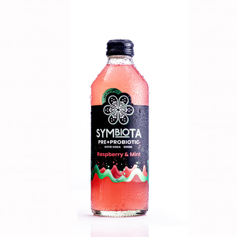 Probiotic Water Kefir Soda x 12 - Raspberry & Mint 300ml