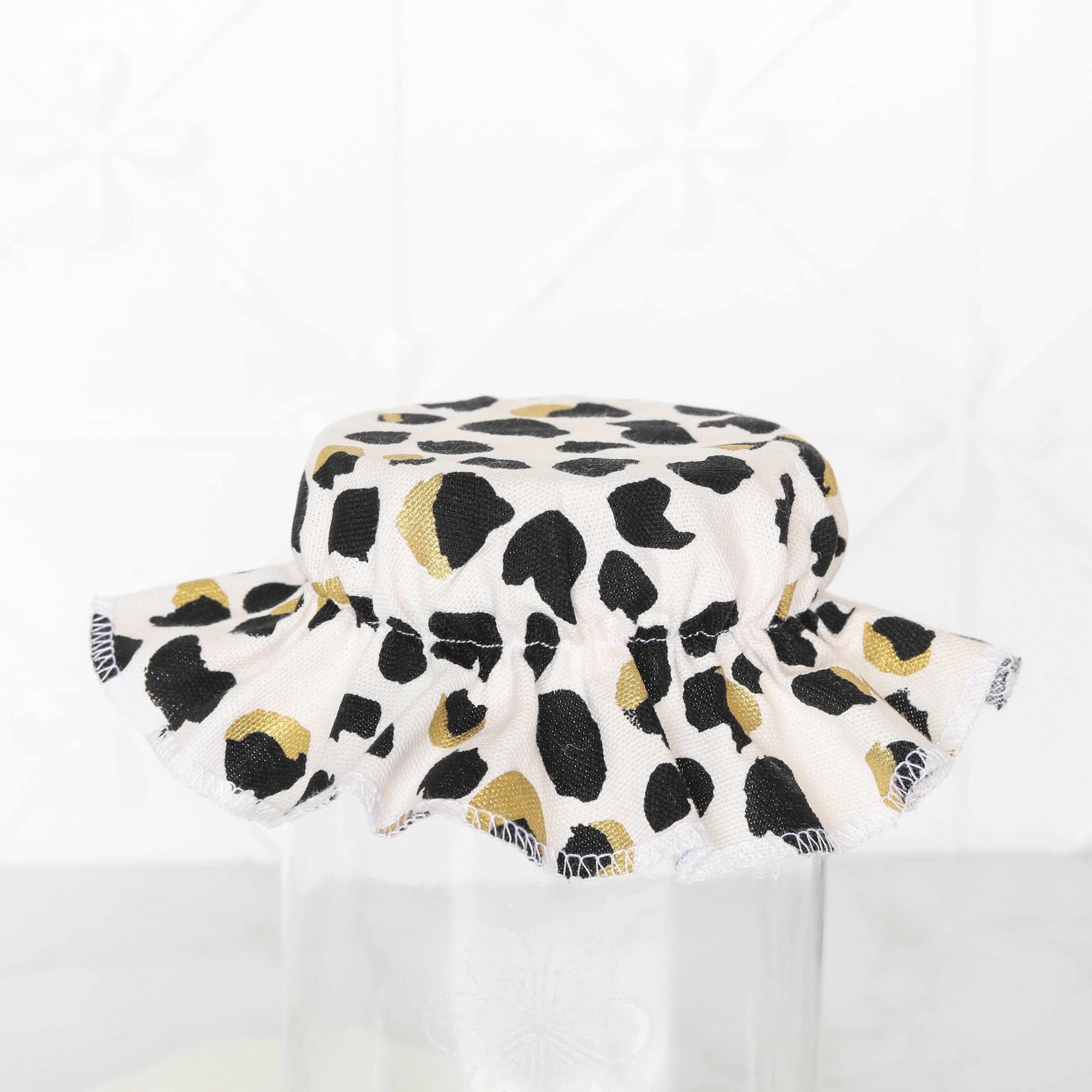 Elasticated Cotton Lid black spotted